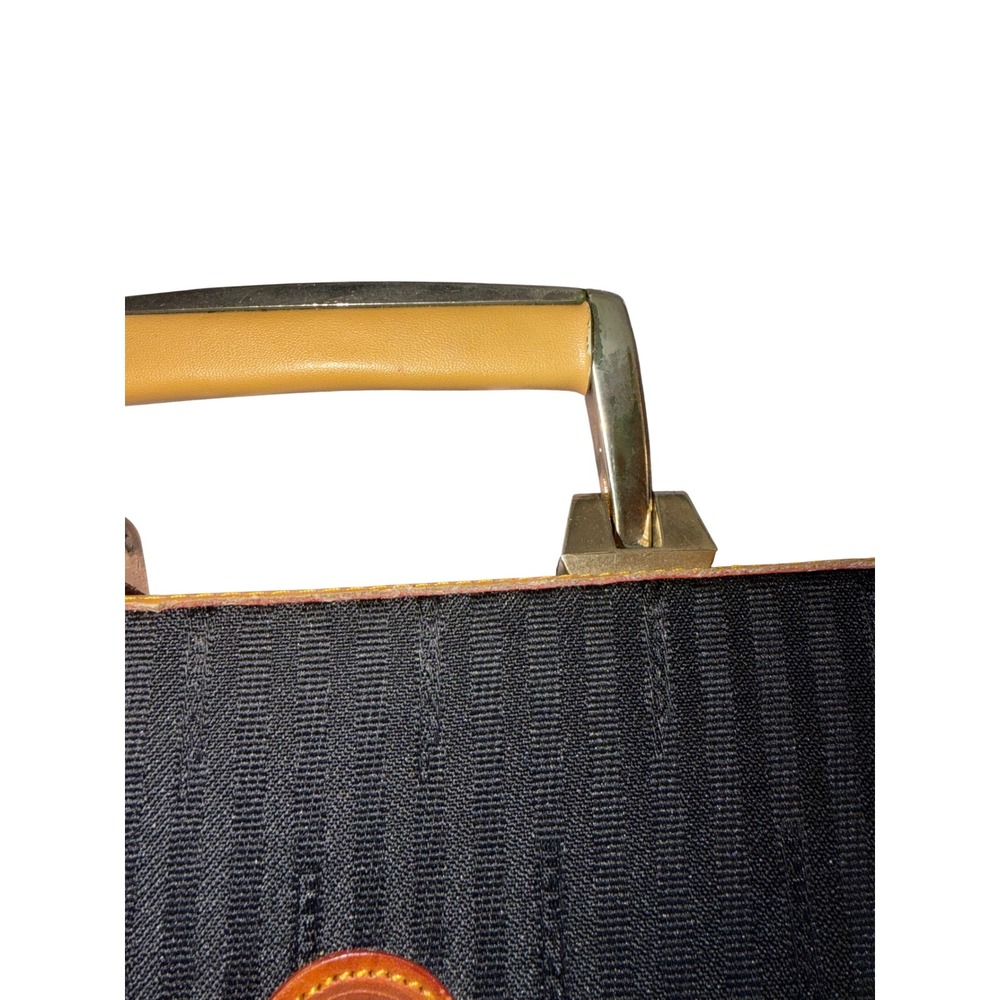 Rare!‎ Flawed! Vtg Fendi sas Roma Striped Pequin Briefcase Satchel Bag Canvas - Picture 6 of 15